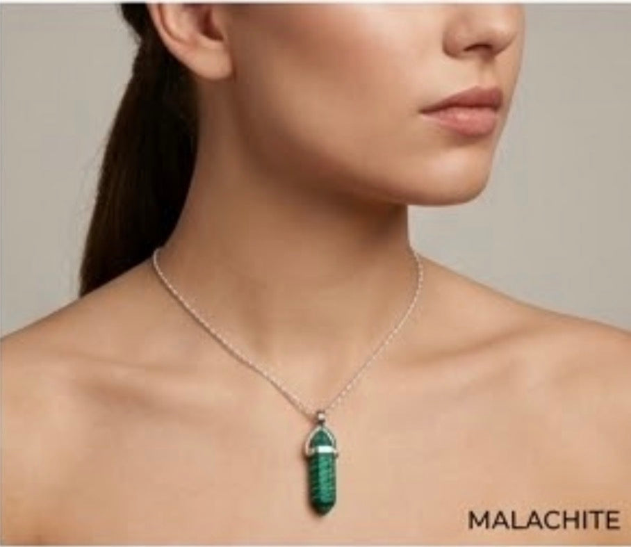 Pendentif en Pierre Malachite
