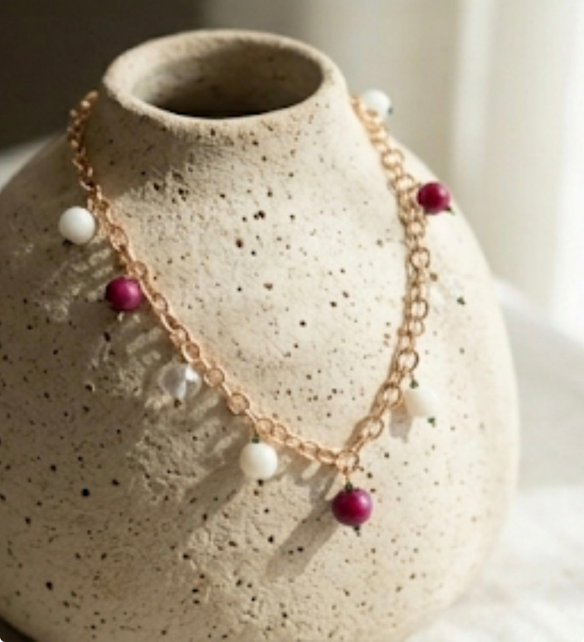 Collier Chaîne Pendentifs Perles "Éclat Bohème"