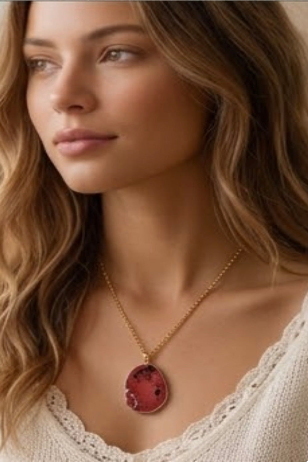 Pendentif Rhodonite