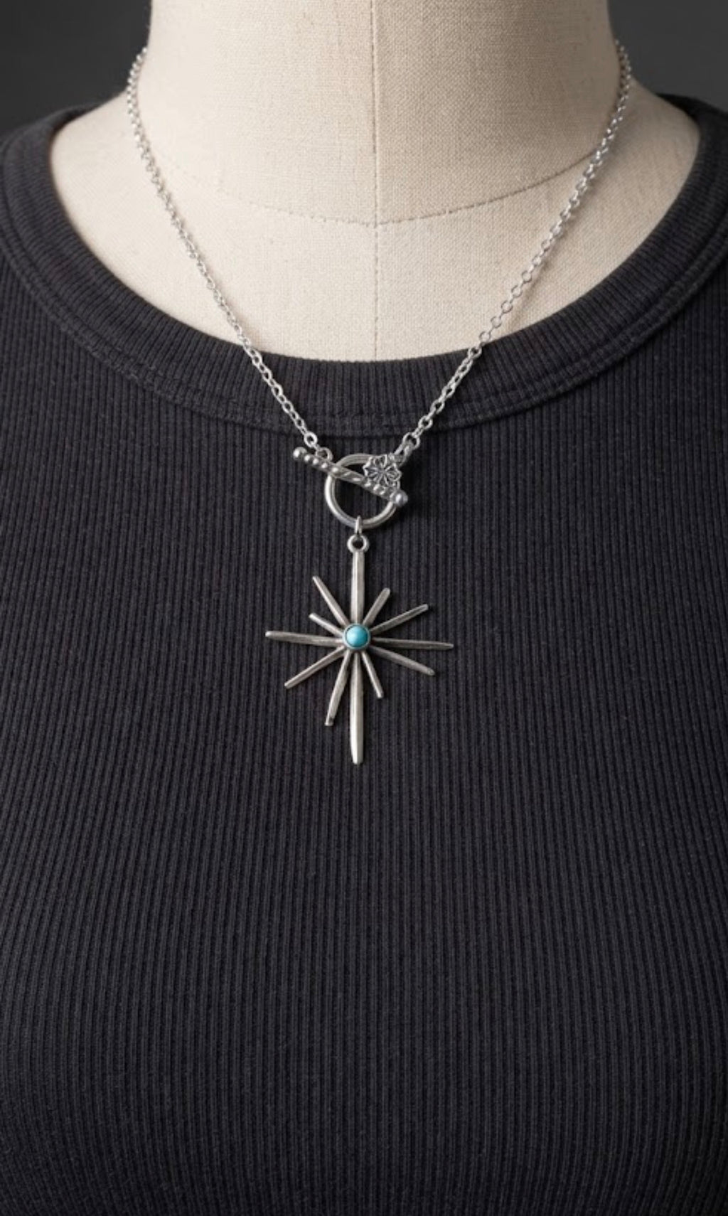 Collier Étoile du Nord en Argent et Turquoise Bohème Chic